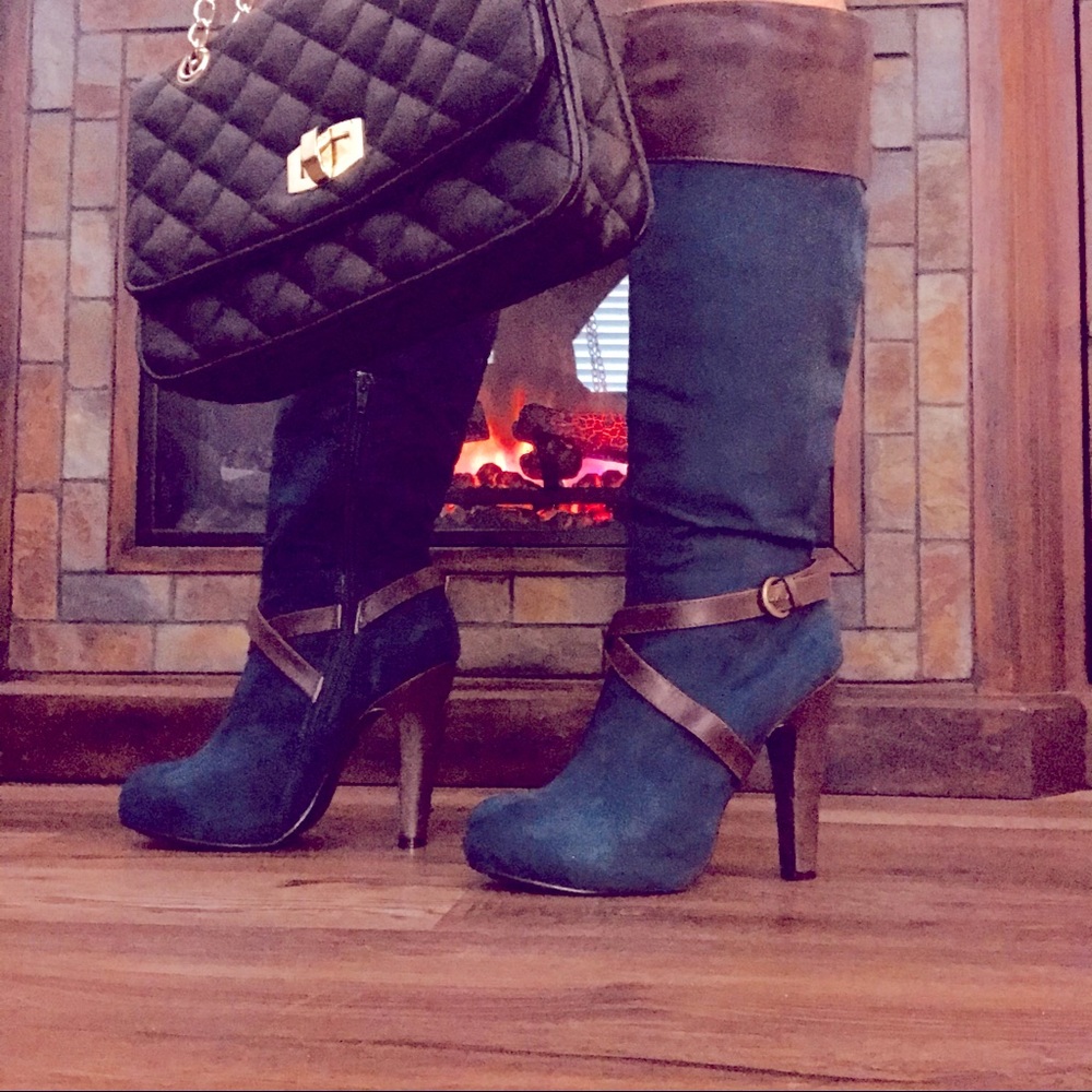 Green and brown boots